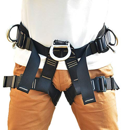 Imbracatura di Sicurezza per Salire su un Albero, Imbracatura Anticaduta Lavoro, Ripara il tetto, Cintura di Sicurezza per Ponteggio Edilizia, Robusta Comoda, Arrampicata Roccia Rappelling Equip