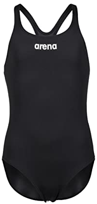 Arena Solid Swim Pro Team Einteiliger Badeanzug für Mädchen, Schnelltrocknender Badeanzug, Sportliche Badebekleidung aus Arena MaxLife Eco-Gewebe mit Maximaler Chlorbeständigkeit und 50+ UV-Schutz