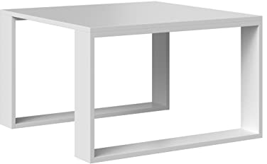 Home Collective Couchtisch Weiss, Beistelltisch Loft Design, Kratzfeste Oberfläche, Wohnzimmer Couch Tisch Beistell 67x67x40 cm (LxBxH)