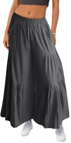 creazioni unique Pantaloni Harem Donna Comodi con Elastico in Vita - Pantaloni da Yoga Etnici Donna Larghi 100% Rayon (Grigio)
