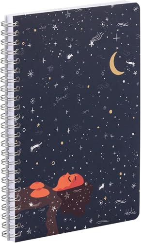 Clairefontaine - 116293C - A Celestial Decor Spiral Notebook - A5-14.8x21cm - 148 Lined Pages - White Paper 90g - Random Delivery - Adolie Collection
