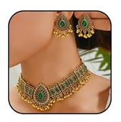 Zinx Indian Jewelry Set for Women Traditional Necklace and Dangling Jhumka Earrings Gift for Festive Occasions