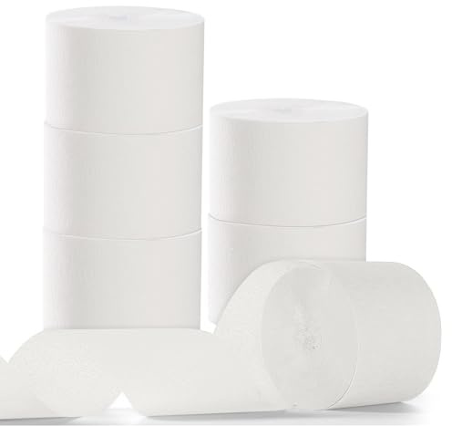 6 Pezzi 4,5 cm x 25 m Rotoli Carta Crespa Bianca,Stelle filanti Belle Decorazioni in carta crespa, Decorazioni appendere feste compleanno,per matrimoni, compleanni
