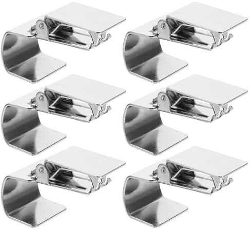 GAROZATION 6 Piezas Unidades Clips para Alfombras y Cortinas de Acero Inoxidable Fuertes y Anchos Ganchos Versátiles para Colgar Alfombras Visillos y Mantas Instalación Rápida y Duradera