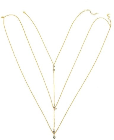 Gurtt Guldfärgat maghalsband med elegant design, kroppskedja med strass, stjärnor för kvinnor, modeaccessoar för avslappnade och festliga tillfällen