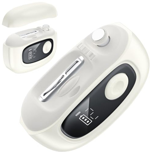 Electric Nail Clipper, 2 Speeds Double Mouth Blade with Polishing, LED Light & Magnifier, Nail Scrap Storage, Rechargeable Nail Trimmer for Babies, Kids, Adults, Seniors & Thick Nails
