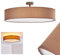 Deckenleuchte Foggia, runde Deckenlampe mit Lampenschirm aus Stoff in Braun/Weiß, Ø 60 cm, 3 x E27-Fassung, Retro-Design, ohne Leuchtmittel