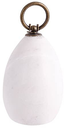 2.2kg White Marble Doorstop Weight with Distressed Brass Carrying Handle Door Stop (AD78)