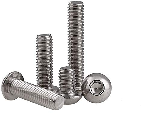 BOZONLI Linsenkopfschrauben mit Innensechskant, rostfreier Edelstahl 304, Vollgewinde Flachkopfschrauben,M8×10mm,20 Stück