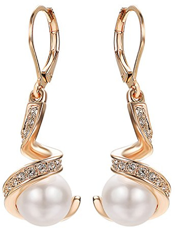 Vissen Boucles d'oreilles Pendantes Femme Perles Plaqué or Dormeuses Boucle oreille Pour Femme Fille Bijoux Cadeau
