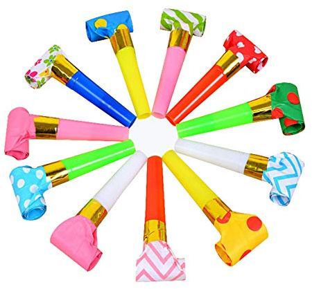 ccHuDE 30 Pcs Party Blower Multicolor Musical Blowouts Whistles Funny Party Noisemakers Party Horns