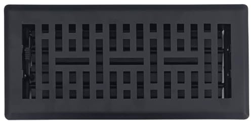 Sierra Grates 4x12 Metal Floor Register Vent Cover, Metro Design Black Finish, Decorative Steel HVAC Air Vent Grille, Durable Heavy Duty Floor Vent for Home, Easy Install
