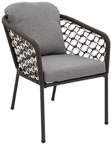OUTLIV. Mali Gartenstuhl Aluminiumgestell mit Rope-Bespannung und Stoffbezug, UV-beständig und robust, Anthrazit, 62 x 75 x 83 cm