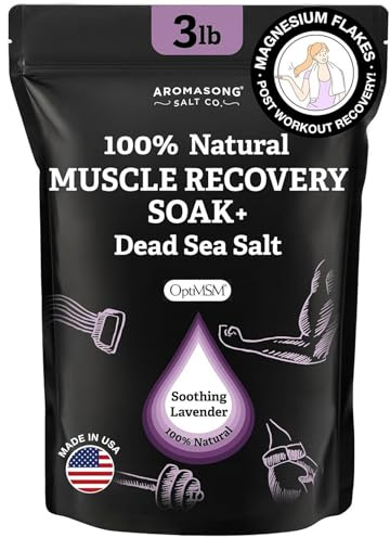 Aromasong Muscle Recovery Bath Soak for Muscle | Sore Muscle Soak with Dead Sea Salt, OptiMSM, Magnesium Flakes & Essential Oils | 3 Lb. - Made in USA.
