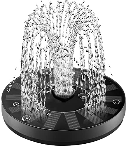 SZMP Solar Fountain Bird Bath Fountains 2026 Upgrade Glass Panel, Solar Powered Water Fountain for Humingbirds with 7 Nozzle & 4 Fixer, Solar Fountain Pump for Bird Bath, Garden, Pond, Pool