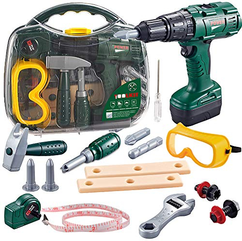 Kinder Werkzeug Spielzeug,Mit Hammer,Schraubendreher Kinderwerkzeug-Set mit Verstellbarem Werkzeugzubehör und Werkzeuggürtel,Rollenspiel Spielzeug Lernspielzeug für Jungen und Mädchen ab 3 Jahre