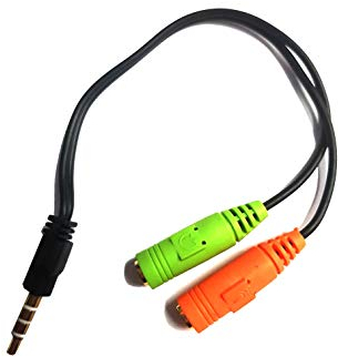 Mr. Gadget's Solutions® 3,5 mm stereo audio splitter kabel 2 hona till 1 hane med separata hörlurar och mikrofonkontakter