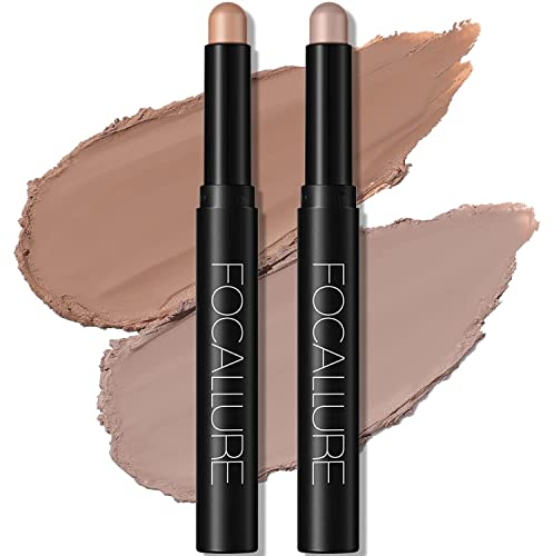 2PC Creme Lidschatten Stick,Heller Lidschattenstift Crayon Set,Matt und Schimmernder Augen Make up Set,Langanhaltendes Wasserfester Lidschatten Makeup Pen Werkzeug (19 22)