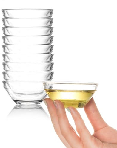 NUTRIUPS 75ml Dipschalen, 7.5cm Mini-Glasschalen, 10 Stück Dip-Schälchen Set, Vorbereitungsschalen, Soßenschale, Bleifrei