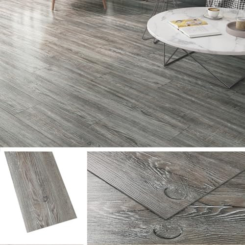 Livelynine Piastrelle Adesive Pavimento Bagno Legno Grigio 90x15 Pavimento PVC Adesivo Vinile 36-Pezzi Impermeabile Listoni Pavimenti Adesivo in PVC Effetto Legno Grigio Linoleum per Pavimenti Cucina