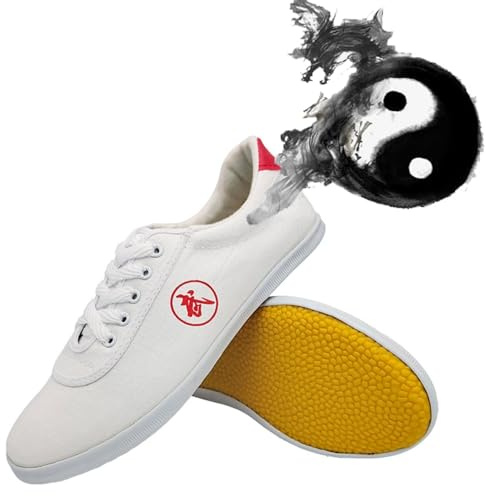 Karate Kung Fu Tai Chi Zapatos for Niños Adolescentes Adultos,Kung Fu Tai chi Calzado,Taekwondo Artes Marciales Zapatilla de Boxeo Karate para Hombr y Mujeres(Size:33EU,Color:Blanco)