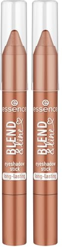 Essence Cosmetics Blend e Line Eyeshadow Stick, Lunga Durata, Brillante, Metallica, 1.8 g (Confezione da 2)