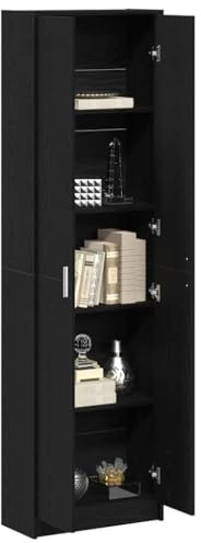 vidaXL Armario Roble Negro 55 x 25 x 189 cm Madera de ingeniería, Armario Moderno Rectangular para Dormitorio, con Puertas, de Madera, Gran Almacenamiento, Armario a la Moda, Unidad ordenada