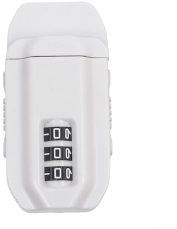 Cerradura de puerta de combinación sin llave, cerradura de gabinete blanca con contraseña sin llave de 3 dígitos, con apertura de lengüeta de bloqueo de gancho circular multifuncional, para seguridad