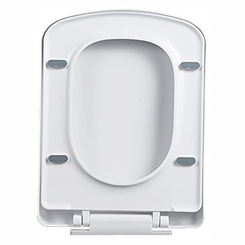 Sedile WC con chiusura ammortizzata, cerniera a sgancio rapido, materiale PP bianco, fissaggio superiore, design arrotondato, facile da pulire, essenziale per la casa per bagni moderni