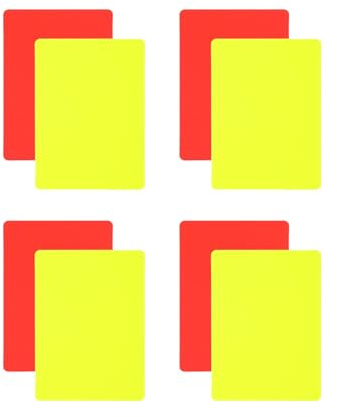 XICHENGSHIDAI Football Referee Cards, 4 Pairs Red Yellow PVC Warning Cards