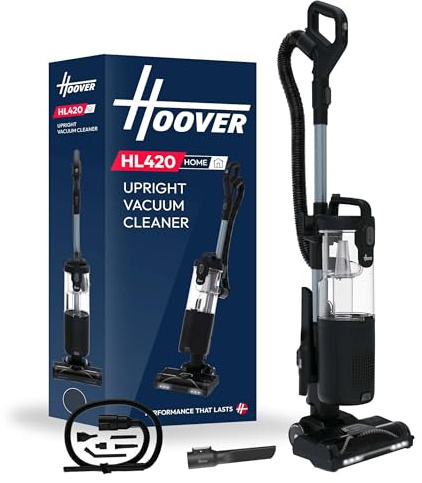 Hoover HL420 Home Upright Vacuum Cleaner, 850w, H13 HEPA Anti-Allergy Filter, Includes Car Detailing Kit, 2-in-1 Upright & Handheld, 2.5L Bin, Lightweight Under 5kg, Carpets & Hard Floors [HL420HMC]