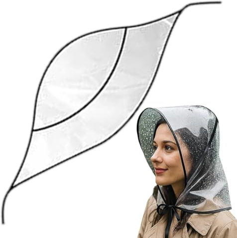 Sombrero de lluvia para mujer, visera para la cabeza, sombrero de lluvia, capucha transparente para viajes, gorra de lluvia plegable para compras, visera solar, protector de lluvia para jardín
