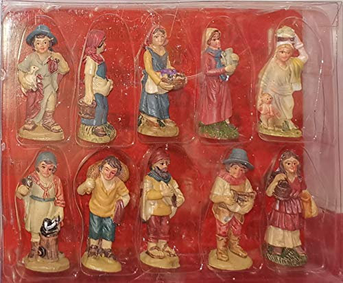 DUE ESSE 10 PZ PERSONAGGI PASTORI 5 CM DECORO PRESEPE NATALE