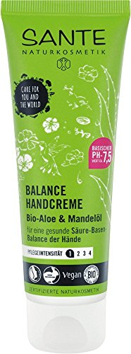 SANTE Naturkosmetik Balance Handcreme, Gesunde Säure-Basen der Hände, Vegan, Mit Bio-Aloe und Mandelöl, 75 ml