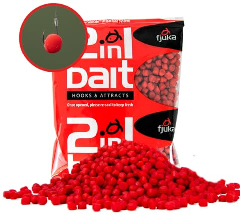 Fjuka 2in1 Original 5mm - Red | Pellets: Angelköder, Fischfutter, 1000 Stück