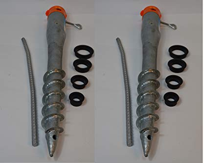 Bodenhülse 2 Stück Einschraubbodenhülse Bodendübel Einschraubhülse verzinkt 25-64 mm, Länge ca. 60 cm Mit den beiliegenden Adaptern auf viele Durchmesser passend (25,34,40,48 und 64mm)