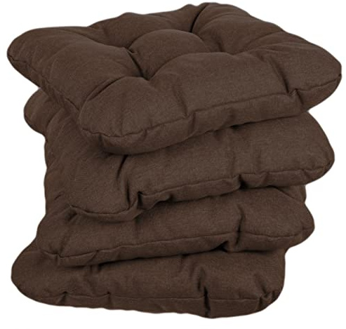 gutekissen Cuscino per sedia Cuscino trapuntato per sedie/panche per casa e giardino Cuscino per giardino Cuscino per sedile Molti colori PI1 (50x50, Marrone, 1)