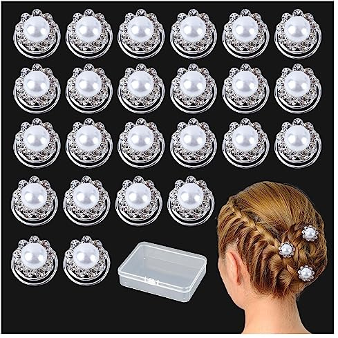 AWAVM 24 Pezzi Spiral Pearl Bridal Hair Clip, Accessori a spirale per capelli raffreddati, Accessori per capelli a molla Clip