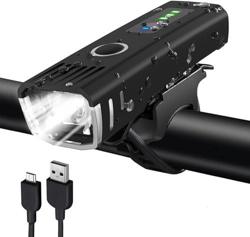 KEWAYO Luci 250 Lumen per Bici, Fanalino Anteriore Bicicletta MTB, Impermeabile IPX6, Luce con USB Ricaricabile 1500mAh, 4 Modalità di Illuminazione
