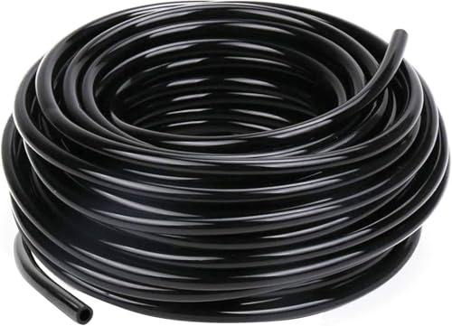 Wzzy Gurden Micro Tubo di irrigazione, Linea di irrigazione a Goccia, Tubo di Alimentazione Nero I.D 4mm/O.D 7mm per Sistema di irrigazione da Giardino(30M)