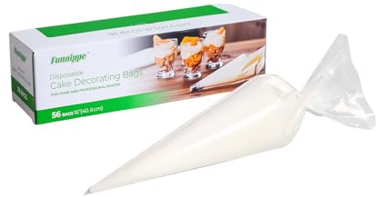 Funnippe Disposable Piping Bags, 16 Inch Cake Decorating Bags, Anti-Burst Pastry Bags for Cakes and Cookies, Pack of 56
