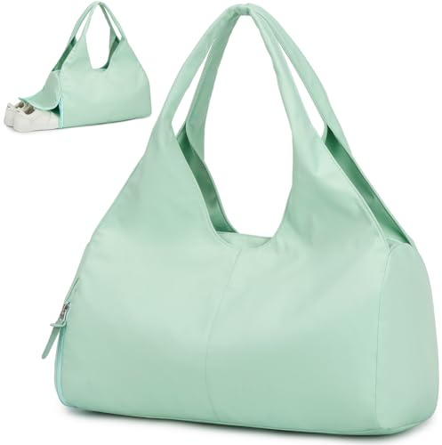 BlesMaller Reisetasche Sporttasche Damen Handgepäck mit Schuhfach & Nassfach Trainingstasche kleine Sport Tasche für Gym Yoga Sauna Schwimmen (Grün)