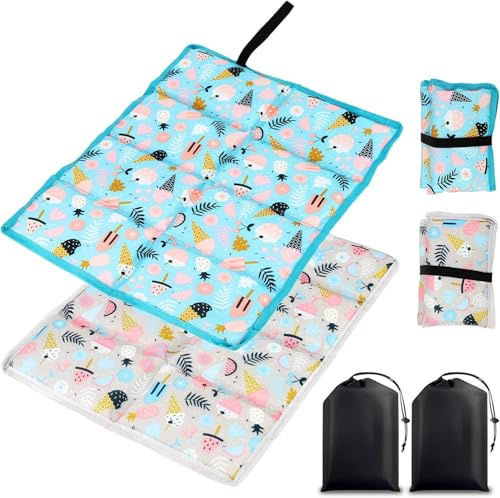 2 cojines de asiento para exteriores, 35 x 45 cm, tamaño extra, impermeable y térmico, para exteriores, plegable, para adultos y niños, cálido, suave y cómodo para exteriores, senderismo, camping