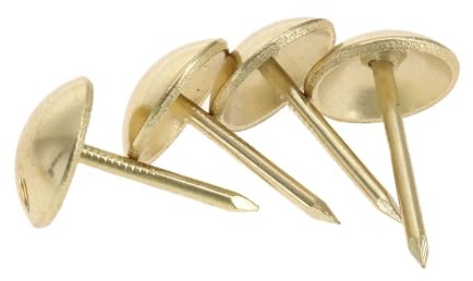 Clavos de hierro de cabeza redonda, Tachuelas de hierro for tapicería de muebles y tableros de corcho (paquete de 100) multicolor(Gold)