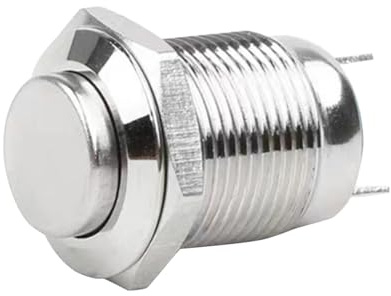 Pulsante a pressione con funzione momentanea – 12 mm tondo autoportante, pulsante metallico e industriale, per veicoli a motore, macchine e attrezzature per uso domestico