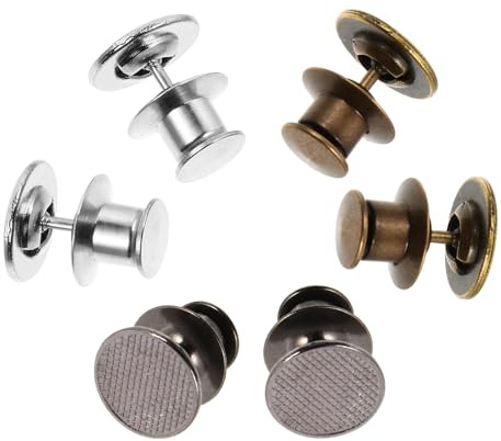 DOITOOL 6 Pezzi Bottoni di Metallo senza Chiodi per Jeans Fibbia Regolabile in Vita Accessori Fai da Te per Pantaloni Pulsanti Staccabili in Argento Bronzo e Colore Canna di per