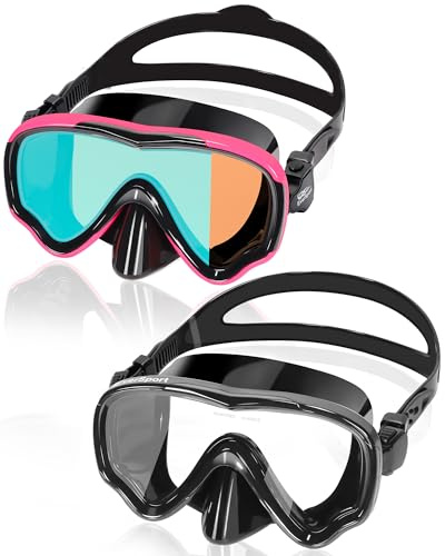 EverSport 2 Packs Swim Goggles Adult with Nose Cover for Women Men No Leak, Clear Wide View Open Water Pool Swimming Goggles Silicone Shower Goggles Youth Nose Goggles