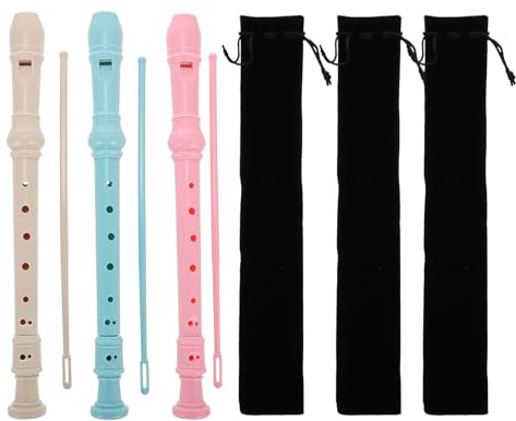 HANABASS Set 3 Clarinetti a 8 Fori per Principianti Strumento a Fiato in Plastica Durevole Clarinetto Educativo per Regalo Musicale per Studio e Pratica