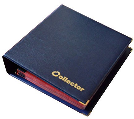 Collector - Album per 221 monete da collezione di varie dimensioni - con angoli protettivi dorati - Blu