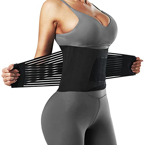 FEimaX Fascia Addominale Dimagrante per Donna e Uomo Cintura Allenamento Snellente Sauna in Vita Regolabile Waist Trimmer Belt Fascia Lombare Corsetto per Fitness e Sport (XXL, Nero)
